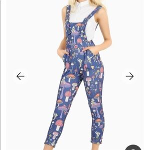 RARE TINKER BELL OVERALLS FLEECE SIZE XS NWOT BLACKMILK DISNEY BM WDW PURPLE